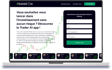 Page accueil Trader AI investissement trading