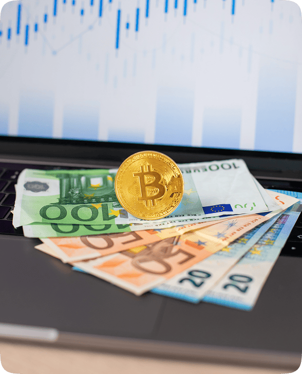 Bitcoin sur billets euros ordinateur portable